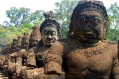 Dieties at entrance to Angkor Thom